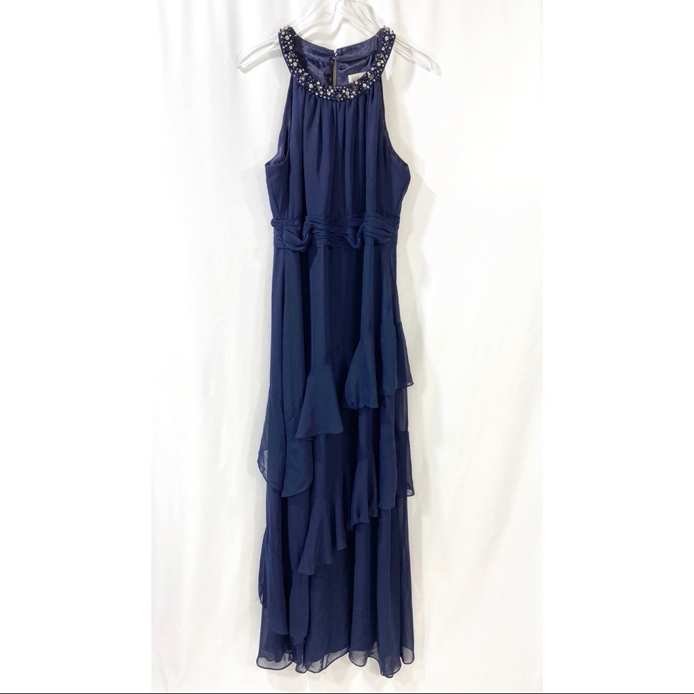 Eliza J Crystal Embellished Tiered gown